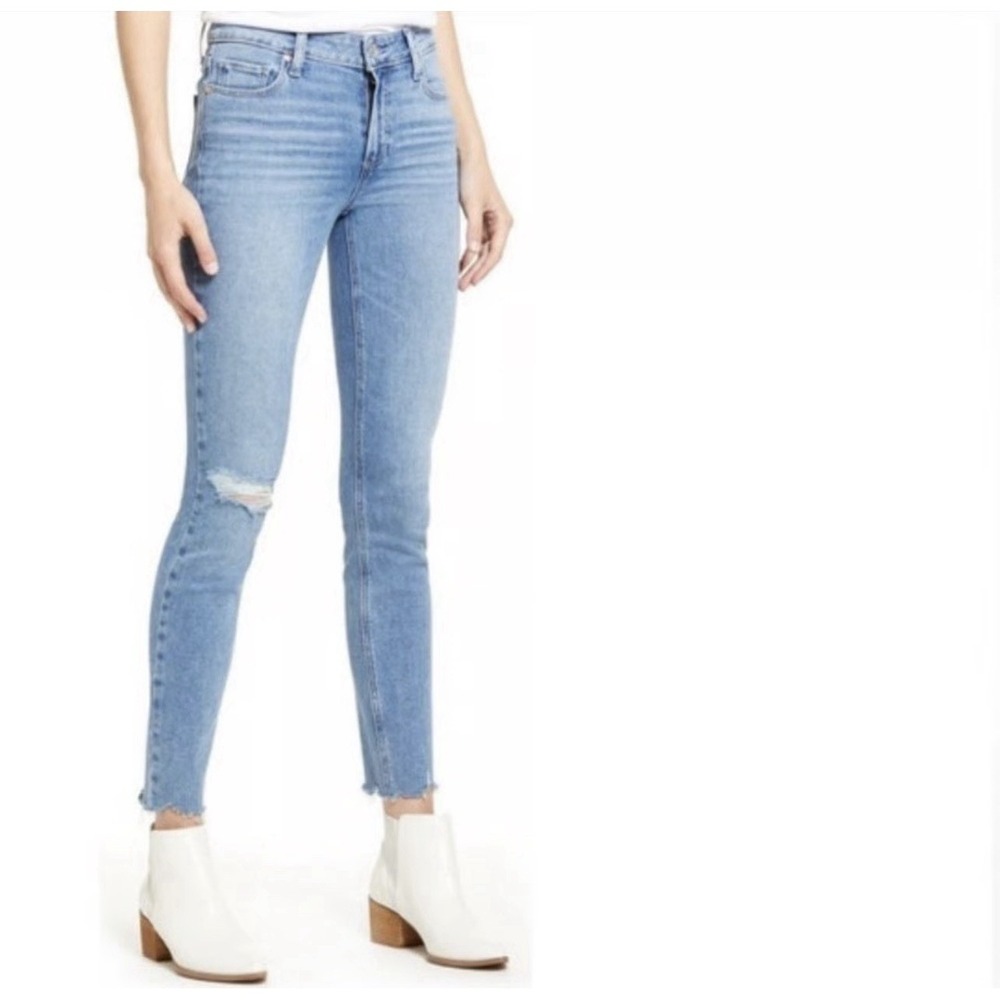 PAIGE Anthropologie New Jeans 27 HOXTON ANKLE SHAYLEEN DESTRUCTED‎ Skinny DNMF50